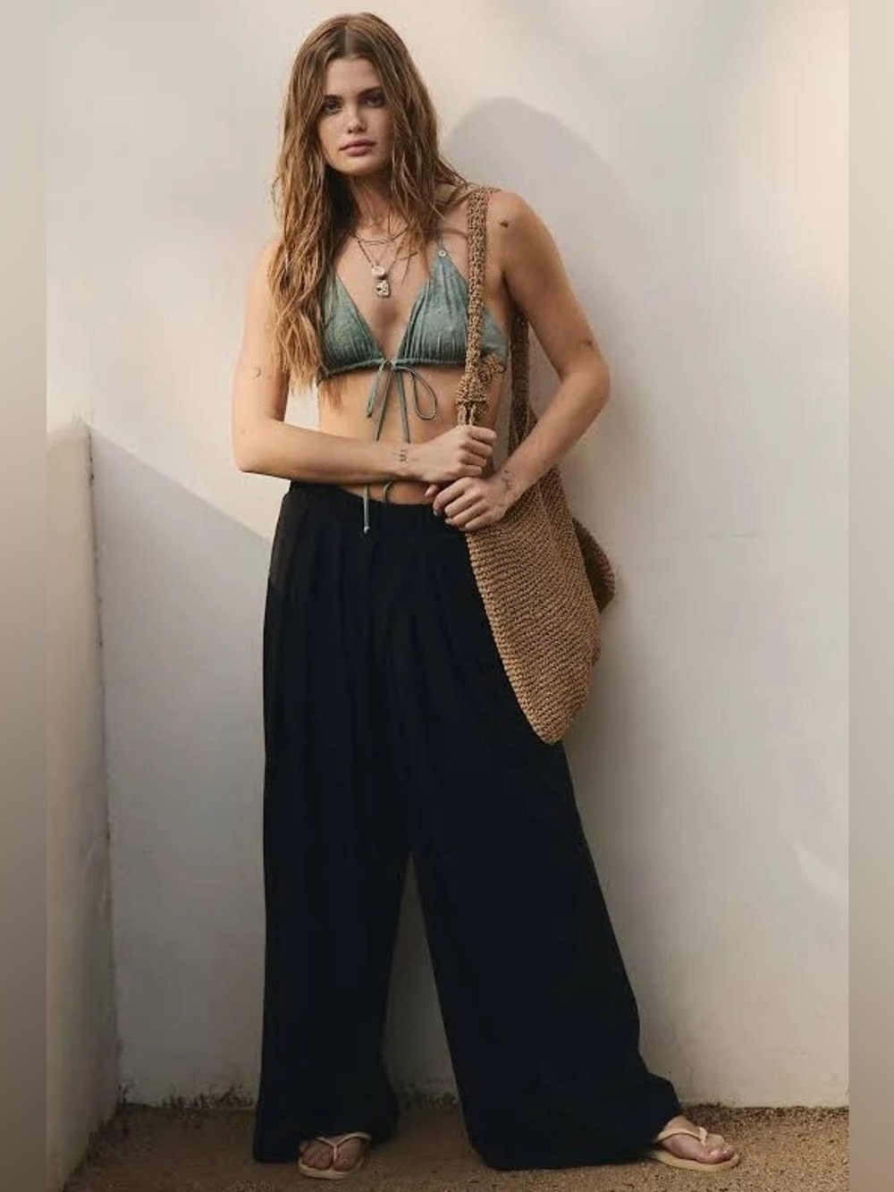 NWT FREE PEOPLE FREE-EST Sloane Wide-Leg Pants | Black MSRP $78 Oversized